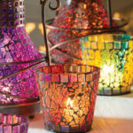 Glass mosaic votive holder