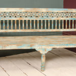 Hand Painted Distressed Wooden Bench