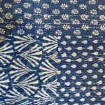 Kantha Stitch Bed Quilt/Cover Double Sided Blue/White - Single